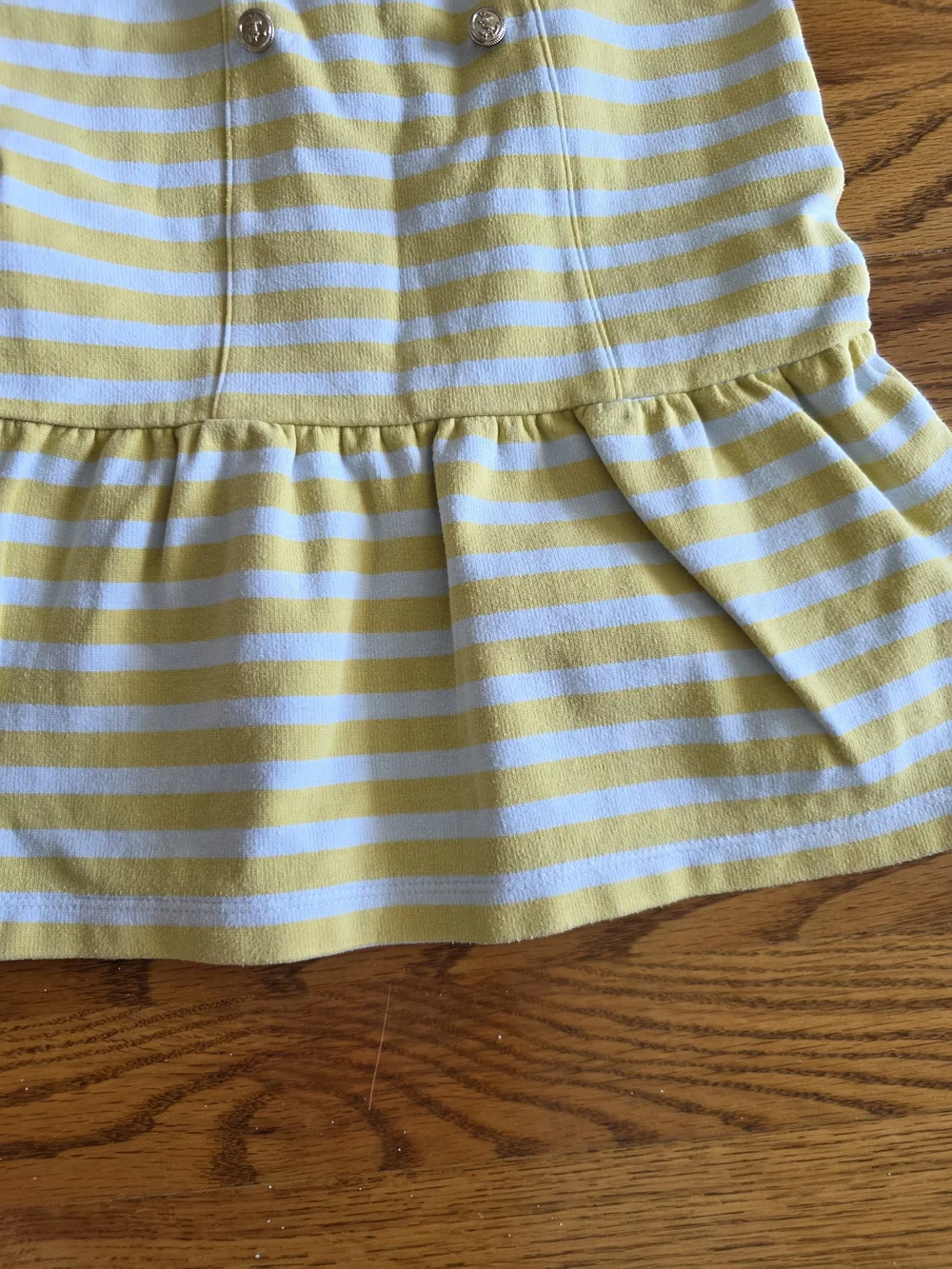 Janie and Jack Yellow and White Striped Bow-Front Knit Dress